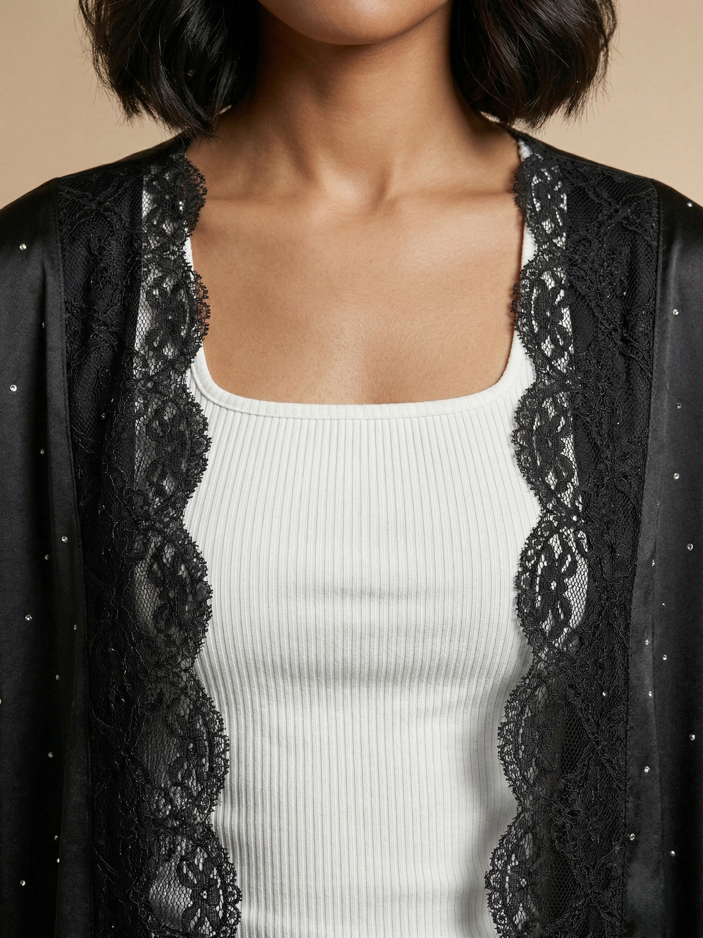 The Layla Kaftan |crystals edition | - Black