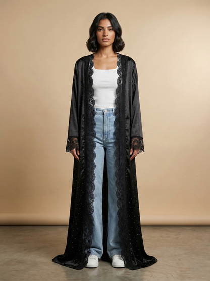 The Layla Kaftan |crystals edition | - Black