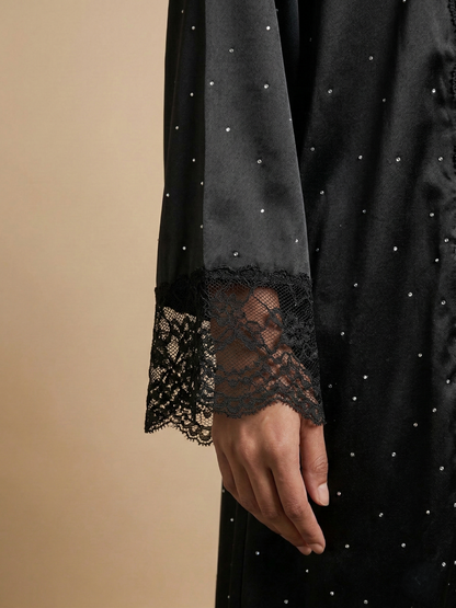 The Layla Kaftan |crystals edition | - Black